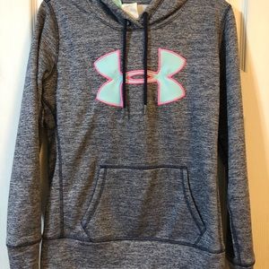 Ladies Under Armor Hoodie - Gray/pink